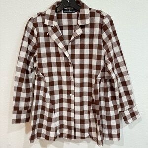Tuckernuck Chocolate and White Plaid Button Down Shirt